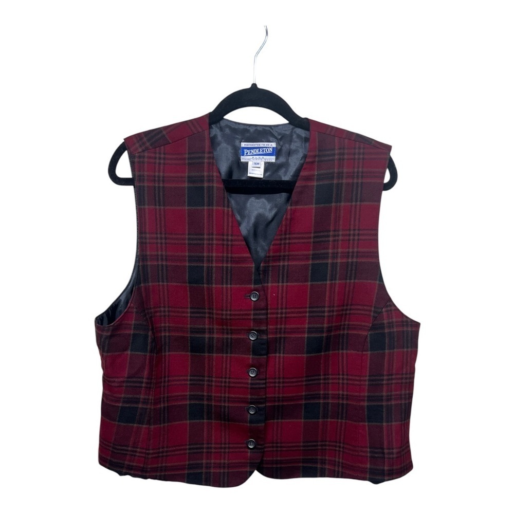 Vintage Pendleton Plaid Wool Vest 16W